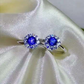 Geriausia Dovana Jūsų mylimam žmona Gamtos nekilnojamojo mėlynas safyras žiedas 925 sterlingas sidabro Baudos handworked papuošalai Piršto žiedai