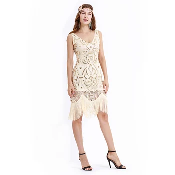 Great Gatsby Suknelės China Suknelės su Rankovėmis 20s Ilgio Kutais Zawalcowany Vestuvės Suknelės Moterims