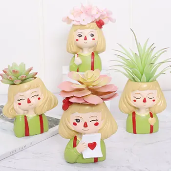 Gėlių Mergaitė Sodinamoji Nustatyti Europos Stiliaus Sultingi Augalai Sodinamoji Puodą Mini Bonsai Kaktusas Gėlių Vazonas Namų Dekoro Amatų