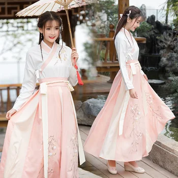 Hanfu moterų kostiumai, pasakų Kinų stiliaus elegantiškas, gaivus ir elegantiškas pagerėjo senovės kasdienybės kostiumai