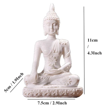 [HHT] Pobūdžio Smiltainio Budos Statula, Skulptūra, Tailandas Fengshui Statulėlės Meditacija Miniatiūriniai Namų Dekoro Priedai