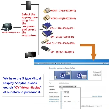 Jimier Virtualus Ekranas HDMI Adapteris-suderinama 1.4 DDC EDID Manekeno Plug Begalvis Dvasios Ekranas Emuliatorius 1920x1080p@60Hz