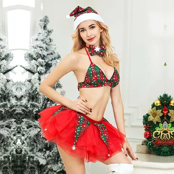 JSY Seksualus Moterų Kalėdų Dress Cosplay Lingerie Sexy Karšto Erotika Porno Vaidmuo Žaisti Babydoll Sekso naktiniai drabužiai, apatinis Trikotažas porno kraujavimas iš Kostiumai