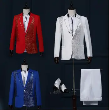 Juoda balta raudona vyrai švarkas dizaino masculino homme terno etape kostiumai dainininkų vyrų china švarkas šokių drabužiai, striukė, suknelė