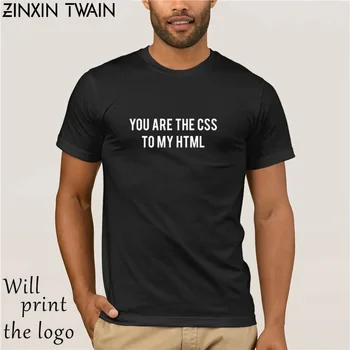 Jūs Esate CSS Mano Html marškinėliai Medvilnė, Paprastas Teksto Spausdinimo Tees Black Soft Programa Marškinėlius EU Dydis