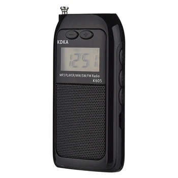 K605 Mini Pocket Radijas Fm Am Mw, Sw Digital Tuning, Radijo Imtuvas, Mp3 Muzikos Grotuvas Vidutinių Bangų / Trumpas Bangų / Fm Stereo Radijas