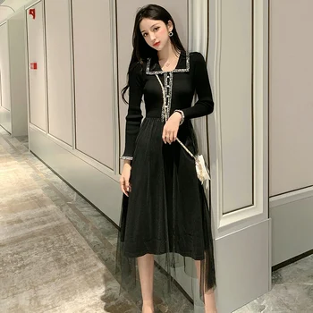 Kad įmonė siūlo mezgimo suknelė rudenį dėvėti marlės iš auginti savo temperamentą padaryti ilgomis rankovėmis ilgas juodas sijonas