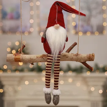 Kalėdų Beveidis Lėlės Mažai Statulėlės Ornamentas, Papuošimas Dryžuota Kepurė Šiaurės Gnome Žemės Dievo Vyras Lėlės Kambario Apdaila