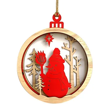 Kalėdų Dekoracijos Kalėdų Senelis, Senis Besmegenis Elnių Apvalūs Tuščiaviduriai Medinis Pakabukas Kalėdų Namų Puošybai