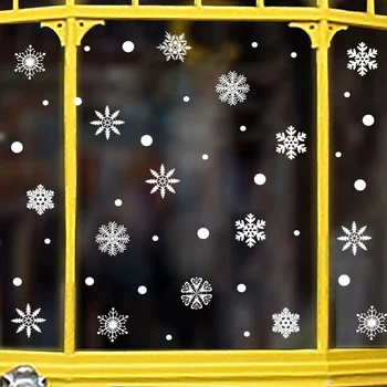 Kalėdų Lipdukai Lango Vitrina Pvc Naujųjų Metų Kalėdų Medžio Sniego Decal Namų Dekoro Lipni Stiklo Sieniniai