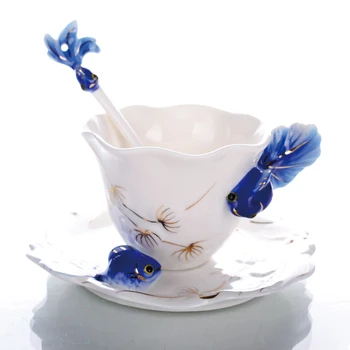 Karosas emalio tapybos porceliano kavos puodelio kūrybos Arbatos Puodelio Keramikos Taurės Europos mados mėgėjams kavos puodelio
