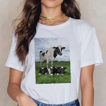 Karvės Geriausiais Draugais T-shirts Apkabinti Sumažinti Slėgio Vetement Femme 2020 Metų Vasaros marškinėliai Moterims naujokų Žiemos Šeima Atrodo Hipster