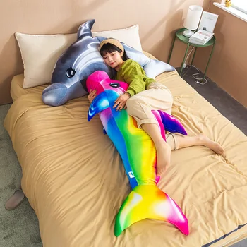 Karšto Naujas Rainbow Delfinų Pliušiniai Žaislai Kawaii Spalvinga Minkštos Lėlės, Įdaryti Medvilnės Gyvūnų Plauko Pagalvę Kūrybos Merginos Kalėdų Dovanos