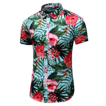 Karšto Pardavimo 2019 M. Vasaros Vyrų Havajų Gėlių Marškiniai trumpomis Rankovėmis Atsitiktinis Marškinėliai Spausdinimas Dizainas Negabaritinių 7XL 6XL 6914