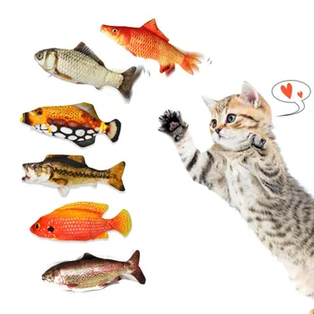 Katė Elektros Žuvų Žaislas Augintiniui 3D Modeliavimas Žuvų Minkštas Pliušinis Drebulys Žuvis, Įdaryti Žaislas Interaktyvus Šokių Žuvų Žaisti Minkštas Žaislas Katė