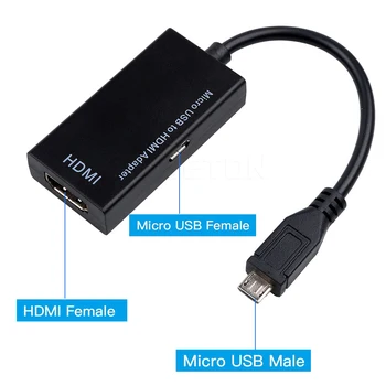 Kebidu Micro USB Į HDMI suderinamus Moterų Adapterio Kabelis, 1080P HD MHL Įtaisas HDTV Adapterius, Skirtus Samsung Galaxy HUAWEI
