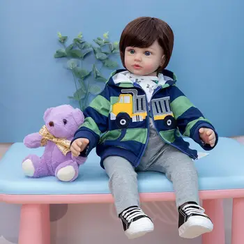 KEIUMI 24 Colių Silikono Naujas Reborn Baby Doll Audiniu Kūno Gyvas Realus Vinilo Atgimsta Bebe Žaislai Vaikams Staigmenos
