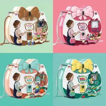 KETURIŲ SPALVŲ dovana vaikams šalies maišelį atostogų Juokingas Šeimos Apsimesti Žaisti žaislai Slaugos Gydytojas kūdikių Modeliavimo, kad iki grožio žaislai