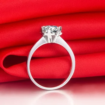 Kietojo 14K White Gold Jewelry 0.5 Ct Moissanite Deimantų Žiedas Teigiami Vestuvinis Žiedas Garantija Balto Aukso Moterų Žiedas