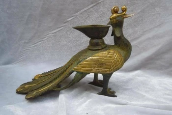 Kinija bronzos gild išdrožtos skulptūros bauda phoenix Smilkalų Degiklis statula