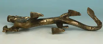 Kinijos Senojo Bronzos Rankų Darbo Raižytas Dragon Pav Statula Apdaila