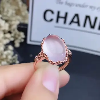 KJJEAXCMY boutique papuošalus 925 sterlingas sidabro inkrustacijos Natūralus Rožinis kristalas Furong akmens žiedas, moterų modeliai palaiko nustatymo