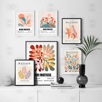 Klasikinis Abstrakčiai Matisse Drobės Tapybos Šiaurės Stiliaus Lapų Eilučių, Plakatų ir grafikos Sienos Menas Nuotraukas Kambarį Dekoro
