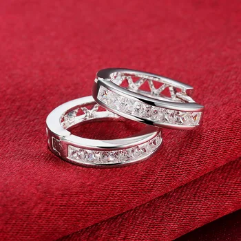 Kristalų, pasidabruotų Auskarų korėjos 1,8 cm Apvalus Ratas Auskarai Moterims Aukštos Kokybės Earing Fine Jewelry Kolczyki Brincos