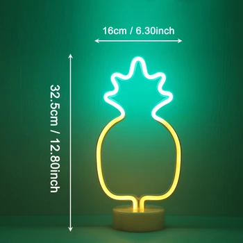 Kūrybos Žalia Ananasų Neon LED Nakties Šviesos Vaikams Kambariai Baterija ir USB Naktį Lempos, Stalo Lempos Šalies Apdaila Žibintai