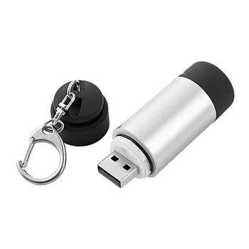 Lauko Portable LED Žibintuvėlis Šviesos Su USB Įkrovimo Mini Žibintuvėlis Super Šviesus Žiedas raktams
