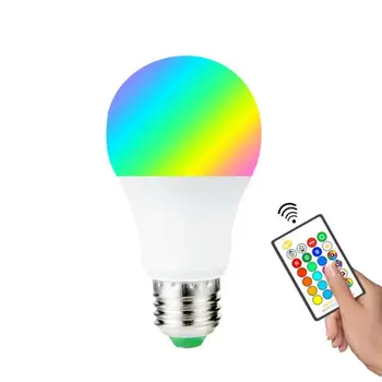 LED Lempos, RGB LED Lemputė E27 RGB Pritemdomi Ampulä-Smart Šviesos Prožektorius stalinės Lempos Su Nuotolinio Valdymo Namų Dekoro Šviesos