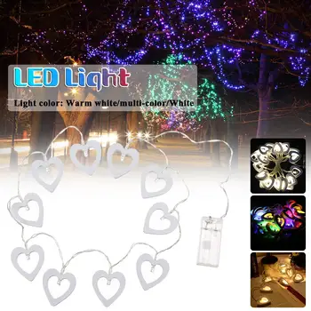 LED Mediniai Širdies formos Ląstelių Lauke LED String Retro Mediniai Širdies LED String Pasakų, Patalpų Apšvietimas, Lauko Dekoratyvinis Pasakų Žibintai
