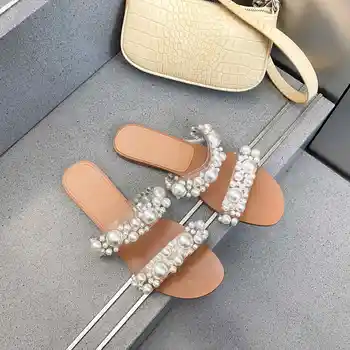 Lenkisen gladiatorių perlų apdaila rekomenduojame už šlepetė aikštėje kojų mažo kulno slydimui dėl grožio lady kasdien dėvėti moterims batai L28