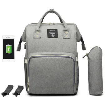 LEQUEEN Vystyklų krepšys Įkrovimas USB Multi-funkcinė Didelės talpos Vandeniui Kelionių kuprinė-Krepšys kūdikiui, motinystės ir priežiūra
