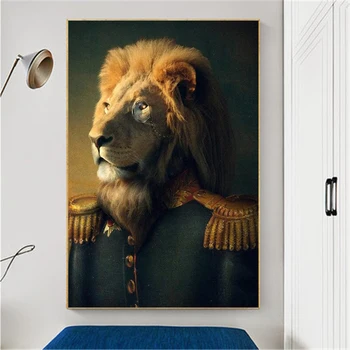 Liūtas Bendro Klasikinio Meno Drobė Paveikslų Spausdinimas Ant Menas, Plakatų Ir Grafikos Gyvūnų Kostiumas Šiaurės Šalių Sienos Menas Nuotraukas Dekoras