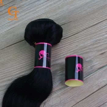 Logotipą žmogaus mergelių plaukų pluoštas plėtiniai pakuotės wrap lipdukai,individualų prekės pavadinimas lipni, plaukų etiketės, lipdukai