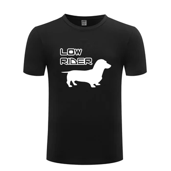 Low Rider - Takso Wiener Dog Kūrybos vyriški T-Shirt Marškinėliai Vyrams 2018 Naujas Trumpas Rankovės O Kaklo Medvilnės Atsitiktinis Viršų Tee
