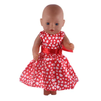 Lėlės Drabužių raudona suknelė Tinka 18 Colių Lėlės&43cm zaps lėlės priedai