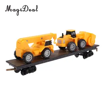 MagiDeal 1:87 Traukinio Modelį, Vaikai Žaislų Elektrinio Traukinio Bėgių Krovininis Automobilis Geležinkelio Vagonų Traukinių Vagonus Diecast Transporto Priemonės Salone