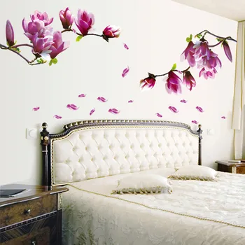 Magnolia Gėlių, Namų Apyvokos Kambario Sienos Lipdukas Sienų Dekoras Decal Nuimamas Naujas Meno Freskos Gražus ir patvarus, namų dekoro