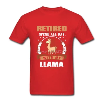 Marškinėliai Praleisti Visą Dieną su Mano Lama Antklodė Shirt Spausdinti išėjęs į pensiją Grynos Medvilnės Vyrų Suaugusiųjų Vasaros Medvilnės Apvalios Kaklo Atsitiktinis Viršūnės