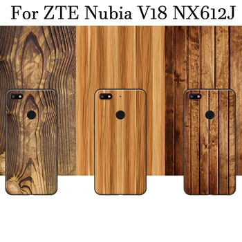 Medienos grūdų, telefono dėklai Nubija V18 atveju odos minkštas galinio dangtelio Nubija Z 18 byloje shell Nubija V18 NX612J galinį dangtelį fundas