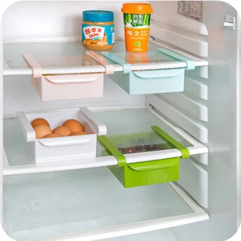 Mini ABS Skaidrių Virtuvės Šaldytuvas Šaldiklis Erdvė Užsklanda Organizacijos stalčiuko Vonios Lentyna Šaldytuvas stalčiuko