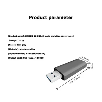 Mini HDMI Užfiksuoti Kortų Žaidimas Live Transliacijos USB 2.0 Portable 4K Vaizdo įrašymo Buitinių Kompiuterių Saugos Dalis