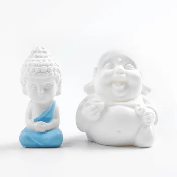 Mini Maitrėjos Budos Stutues Miniatiūros Balto Porceliano Keramikos Figūrėlės Tathagata TeaPet Sodo Namo Amatų Apdaila
