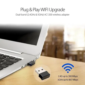 Mini Usb Wifi Adapteris, 802.11 AC Dongle Netwerkkaart 1200Mbps 2.4 G & 5G Dual Band Wireless Wifi Ontvanger voor Nešiojamojo kompiuterio Darbalaukį