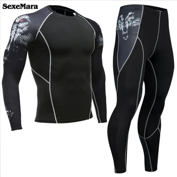 Mma rashguard vyrų daugiafunkcinis fitneso sporto kostiumas nustatyti 3D spausdinimo vyriški sportiniai kostiumai sportiniai, Pėdkelnės, bėgiojimas rinkinys