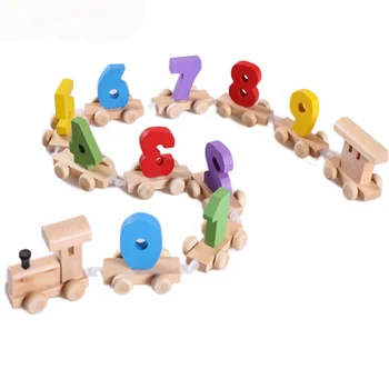 Mokymosi Švietimo Žaislai, Mediniai Skaitmeninis Traukinio Montessori Matematikos Žaislai Žaidimą Vaikams Mergaitėms Suskaičiuojamų Medžiagos Brinquedos