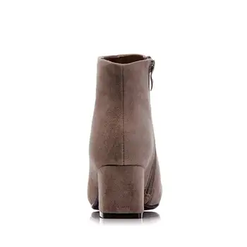 MORAZORA 2020 naujų mišrių spalvų mados batai smailus pirštas trumpas pliušinis rudens-žiemos batai moterims aikštėje kulno lady batus