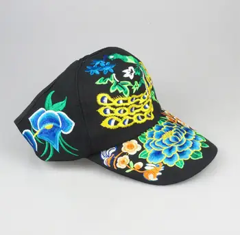 Moterims Gėlių Siuvinėti Atsitiktinis Skrybėlės Etninės Merginos Beisbolo Kepurę Reguliuojamas Kelionės Kepurės Mados Saulės Skrybėlę